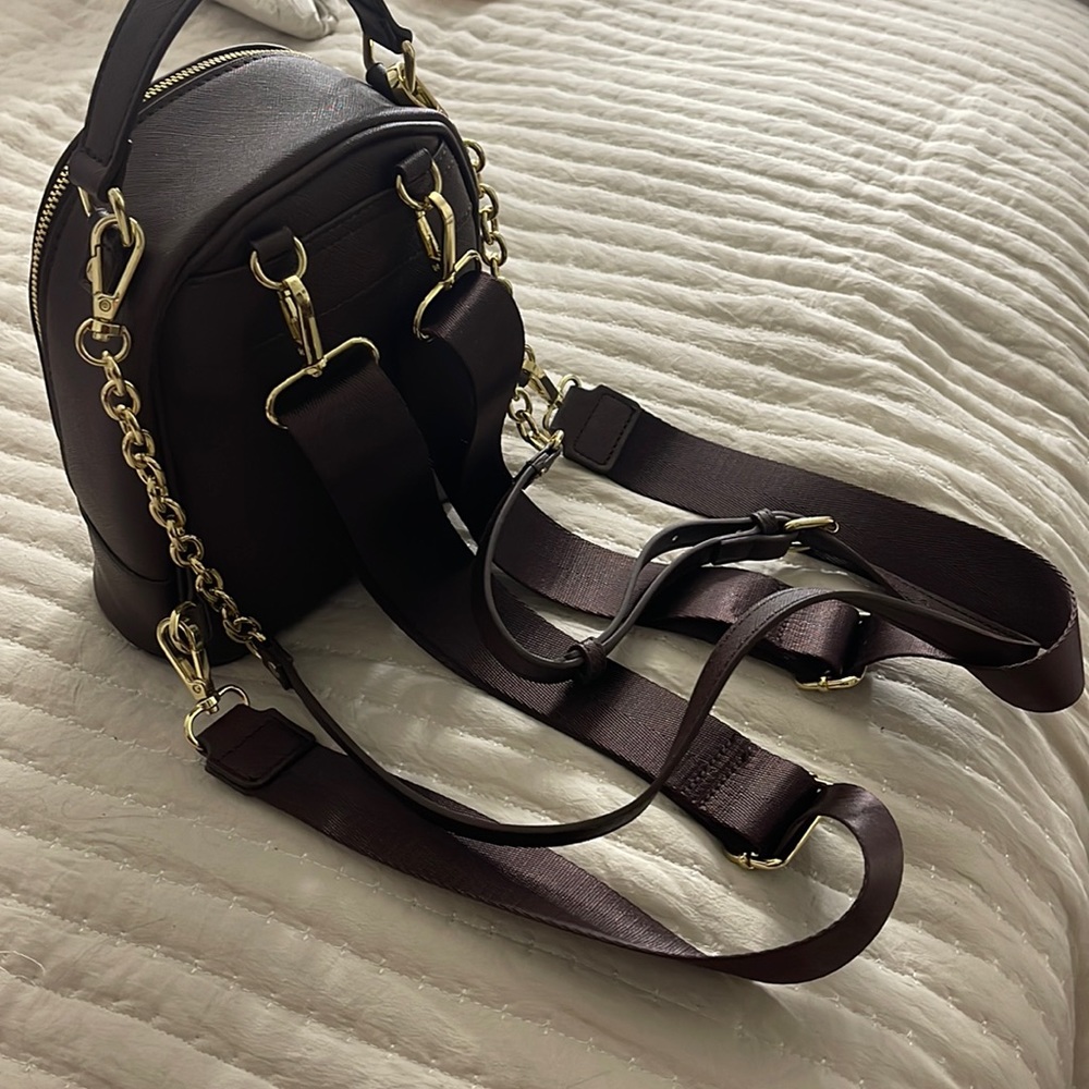 Brown mini backpack purse